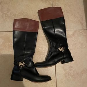 MK Michael Kors Leather Riding Boots